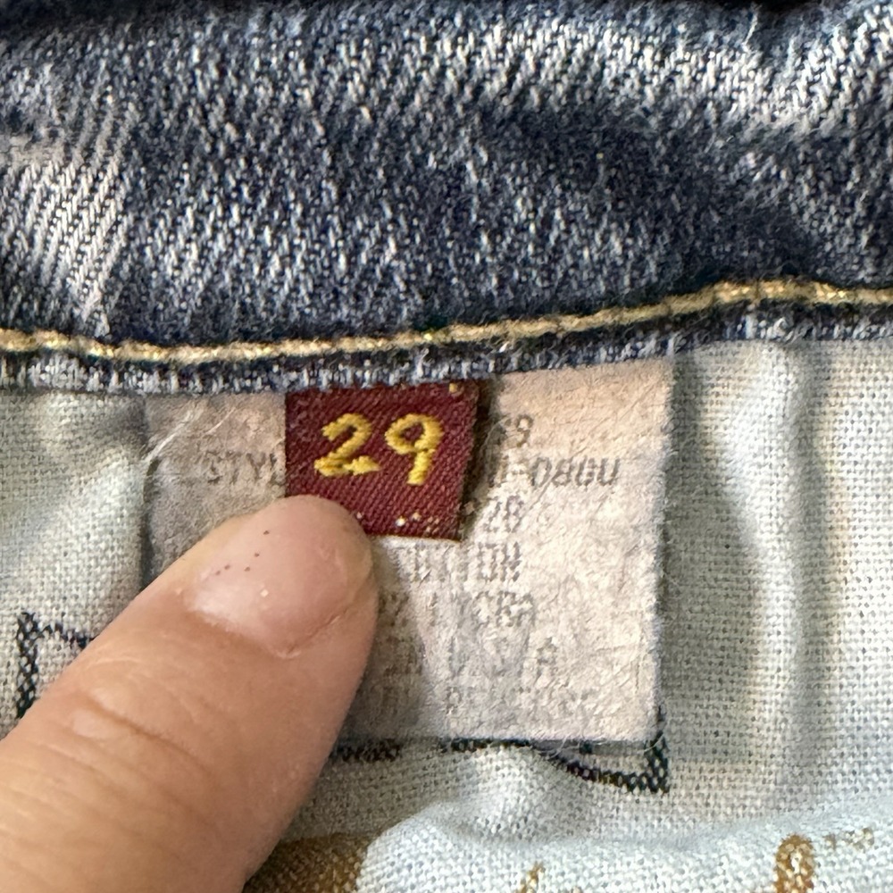 7 for All Mankind Boy Cut Bootcut Jeans Low Rise Buttonfly Y2K Women's 29 USA - Picture 7 of 16